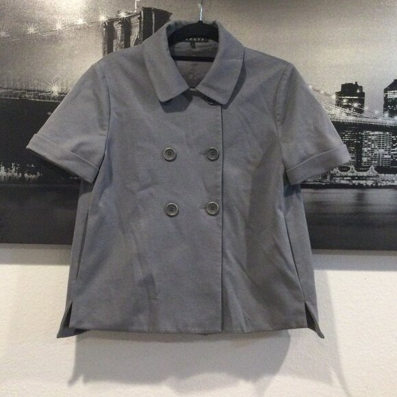Ladies Theory Vintage Short Sleeve Double Breasted Cotton Jacket - Picture 1 of 9